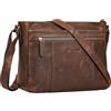 STILORD Bianca Media Borsa a Tracolla Donna in Pelle Vintage Borsa a Mano Medio Grande Pochette Elegante Borsetta Cuoio Borse a Spalla con Cerniera Tracolla Regolabile Colore:maraska - marrone