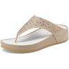 QUEEN HELENA Infradito con Strass con Zeppa Donna BZ501 (Beige, Sistema Taglie Calzature EU, Adulto, Donna, Numero, Media, 41)