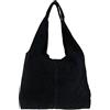 Girly Handbags Borsa a tracolla aperta tinta unita, Nero , Medium