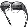 DUCO Fit sopra occhiali da sole Wrap Around Occhiali da sole per uomini e donne indossare polarizzati sopra occhiali da sole protezione UV DC8965