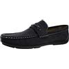 Evoga Scarpe mocassini uomo nero camoscio casual eleganti man's shoes (43)