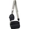 styleBREAKER Borsa a tracolla donna rettangolare | Borsa a tracolla 17x14x6 cm, 2 scomparti con zip, tracolla regolabile con motivo, mini pochette ovale 8x11x2 cm.