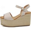 IF Scarpe Sandali Con Zeppa da Donna con Platform Corda Plateau in Paglia Cinturino alla Caviglia Comode Z7479-09 beige N.40