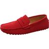 Jamron Uomo Pelle Scamosciata Penny Mocassini Rosso S2088 EU45.5