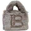 Laura Biagiotti Borsa Linea Britt in Peluche con Logo LB, Tracolla a Catena in Metallo, 26x12x19 cm, Manici Doppi, Chiusura Zip, Fodera Interna con Tasche Art.LB25W-115-2