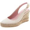 Lroey Reoly Scarpe Slingback da Donna, Espadrillas Zeppa Moda Décolleté Tacco Alto Appuntito con Plateau Beige Numero 35 EU