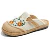 POPOTI Pantofole Estive, Sandali Stile Etnico Scarpe Ricamate Donne in Tessuto Pantofole Lino Stile Retrò Hanfu Scarpe