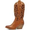 IF Fashion Cowboy Western Scarpe da Donna Stivali Stivaletti Punta Camperos Texani Etnici LY80-3 Camel 39