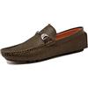Evoga Mocassini Uomo Class Estivi Casual Eleganti in Ecopelle (42, #02 Marrone con Fibbia)