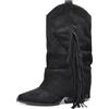 IF Fashion Scarpe Stivali Texani Arricciati Da Donna Con Ghetta Risvolto MP627