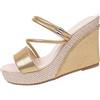 WZMYDBD Sandali Con Tacco Sandalo Donna Tacco Estive Alta Leggere Comode Eleganti Aperta Scarpe Cuoio Artificiale Moda Antiscivolo Sandalo Cerimonia Sandals Espadrillas Spiaggia Piscina