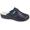 Valleverde 37302 Pantofola Donna In Pelle Blu Con Strappo Regolabile