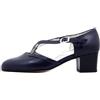 OSVALDO PERICOLI, Decolleté Aperte con Cinturino in Pelle Nappa Blu, Linea Comfort Pianta Larga, Tacco Basso, 500T40