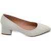 Malu Shoes Decollete' Donna Basso a Punta in Vernice Lucido Bianco con Tacco Quadrato 4 cm Linea Basic