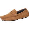 Jamron Uomo Pelle Scamosciata Penny Mocassini | Fodera in Pelle Traspirante, Tacco Piatto, Scarpe da Guida, Slip-On, Taglie Plus, Casual & Elegante