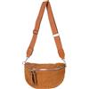 styleBREAKER Borsa a spalla mezzaluna in tessuto teddy | Borsa a tracolla 30x17x9 cm, zip a 2 vie, tasca interna, tracolla regolabile 85-134 cm