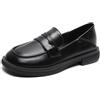 Generic Black2.5cm,34 EU,Mocassini Penny Donna Mocassini Platform Donna Punta Tonda Slip On Stile Inglese Vintage Mocassini Pelle Sintetica Opaca Scarpe Casual Passeggio Strada Scarpe Quotidiane Donna