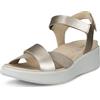 ECCO Flowt Zeppa Luxury Crossband Sandalo Donna, Oro bianco puro, 38/38.5 EU