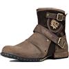 OSSTONE Chukka Stivali Cowboy Biker Boots Maschio Mens Motociclo Botas Cerniera su in Pelle Vitello Western retrò Stile Uomo Stivali Piatto Caviglia Stivaletti Boots OS-5008-1-A-IT