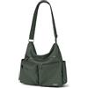 VASCHY Borsa Donna Tracolla Verde, Borsa Donna Lavoro Nylon Borbonese Borsa Donna Università Borsa Multitasche Lavoro Scuola Shopping