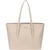 David Jones - Borsa a mano Shopping da donna grande - Borsa grande - Borsa da corsa ideale - Borsa in pelle PU con manico lungo - Shopper grande capacità A4 - Borsa per studenti Lavoro, Simply Taupe