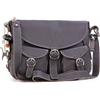 Catwalk Collection Handbags - Borsa a Tracolla Messenger in Pelle Media - Borsa a Spalla Donna - Cartella da Giorno Formato A5 - Courier - Marrone