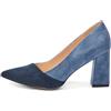 Rio Fiore Scarpe con Tacco, Decollete con Tacco a Blocco, Blu/Navy, 8.5 cm, Сamoscio Sintetico, High Heels, 7041 (Navy MF, 35 EU)