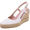 Lroey Reoly Scarpe Slingback da Donna, Espadrillas Zeppa Moda Décolleté Tacco Alto Appuntito con Plateau Bianco Numero 37 EU
