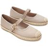 GLAMORA Merceditas Donna con Fibbia Ballerine Sparto Manolettine a Maglia Traspirante Scarpe Piane Donna Suola in Gomma Antiscivolo Stile Espadrillas Calzature Estate Comode Leggere, beige Sabbia, 38