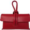Chicca Borse Borsetta Pochette da Donna in Pelle Dollaro (Rosso Fuoco)