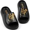 Harry Potter Sliders Ragazze Ragazzi Bambini | Sandali Stampati Nero Snitch Dorato HP Logo | Scarpe magiche estive Calzature