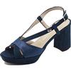 Valleverde Sandali Donna 28400A in Camoscio Blu Modello Casual. Una Calzatura Comoda Adatta per Tutte Le Occasioni. Primavera-Estate 2023. EU 38