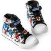 Sonic The Hedgehog Scarpe da Ginnastica Alte da Ragazzo The Hedgehog con Cinturino a Strappo | Shadow The Hedgehog Kids Nero Blu Rosso Grafik Calzature | Merce Sonic Merce STH | Ritorno a Scuola