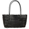 EWUHYFP Borsa Uncinetto Borsa da basket dal design cavo di arrivo for le donne Borse a tracolla tessute for vacanze al mare versatile casual quotidiana(Black)