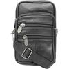 Zerimar Borsa a Tracolla Piccola in Pelle | Borsa Uomo Nero 19x12x4 cm