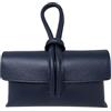 Chicca Borse Borsetta Pochette da Donna in Pelle Dollaro (Blu D24)