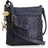 Catwalk Collection Handbags - Borsa a Tracolla Piccola in Pelle Intrecciata - Borsetta Donna - Borsa a Mano con Tracolla Regolabile - Simona - Blu