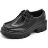 IF Fashion Scarpe Loafers Mocassini Stringati da Donna con Lacci Platform Carrarmato G707 Nero N.38