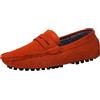 Jamron Uomo Pelle Scamosciata Penny Mocassini | Fodera in Pelle Traspirante, Tacco Piatto, Scarpe da Guida, Slip-On, Taglie Plus, Casual & Elegante