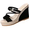 WZMYDBD Sandali Con Tacco Sandalo Donna Tacco Estive Alta Leggere Comode Eleganti Aperta Scarpe Cuoio Artificiale Moda Antiscivolo Sandalo Cerimonia Sandals Espadrillas Spiaggia Piscina