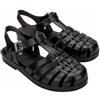 melissa donna Possession Shiny Flat Sandalo, Glitter Nero, 5