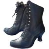 ticticlily Stivaletti Donna Vintage Gotico Stivali | Comode, Eleganti, Stringati, Boots, con Tacco, Autunnali Invernali