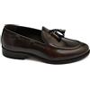 Malu Shoes Scarpe Uomo Mocassino Classico con Bon Bon Vera Pelle abrasivata Testa di Moro Fondo Cuoio per Cerimonie ed Eventi (40 EU)