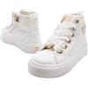 Mayoral Sneakers Alte da Bambina, Bianche, in Tela Ricamata con Lacci e Cerniera, Eleganti per Cerimonia