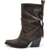 IF Stivaletti Donna con Tacco e Cinturino Punta Affusolata Gambale Drappeggiato 2701-5