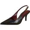 Generic Decolleté Donna Slingback Stampa Serpente, 7.5cm Tacco a Spillo, Punta a Punta, per Serate, Nero e Bordeaux