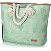 Lekespring Borsa Mare Donna 40L,Borsa Spiaggia Grande XXL Famiglia con Scomparto Scarpe Separato,Multifunzionale Borsa Spalla Shopper Bag Donna con Cerniera per Palestra Viaggio Lavoro,Foglie Verdi