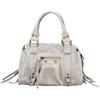 Gave Lux Borsa Donna Vera Pelle Scamosciata 25cm, Prodotto Artigianale Made in Italy, Con Manico, a Spalla o a Tracolla, GLX220609123FBG-020_GRIGIO_CHIARO