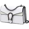 Travistar Borsa Donna Tracolla in Pelle - Borsa a Tracolla Donna Media Borse Bianche Borsa a Spalla Donna Modello Serpente Borsetta Firmate Pochette Donna Catena Borsa da Sera Borsa a Mano Donna