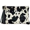FrasiBags Pochette in Cavallino, Tracolla Donna con Frange, Fur Animalier Maculato Made in Italy (Muccato)